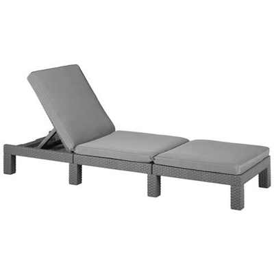 Lettino prendisole da giardino colore grafite Daytona 213720 - 195 x 64 x 22 cm