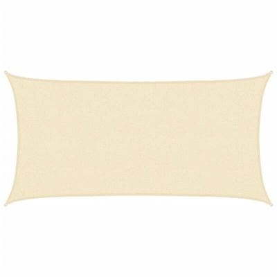 vidaXL Parasole a Vela HDPE Rettangolare 2x4 Crema - crema
