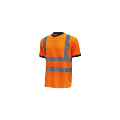 T-Shirt con strisce riflettenti applicate MIST orange fluo (L) - U Power