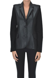 Eco-leather insert blazer precio