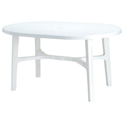 Tavolo da giardino in resina color bianco ovale 140 x 90 centimetri precio