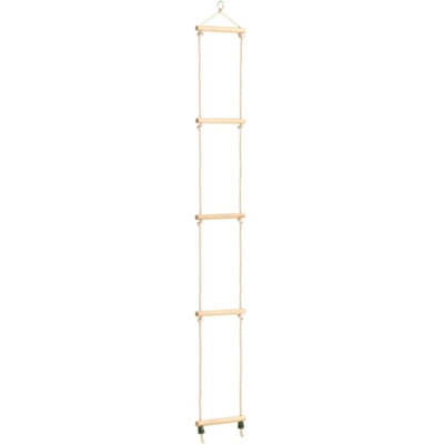 vidaXL Scala di Corda per Bambini in Legno Massello e PE 30x168 cm - Marrone