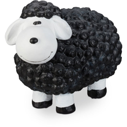 Pecorella Deco da Giardino, Resistente alle Intemperie, Dipinta a Mano, Indoor&Outdoor, in Ceramica, Nero precio