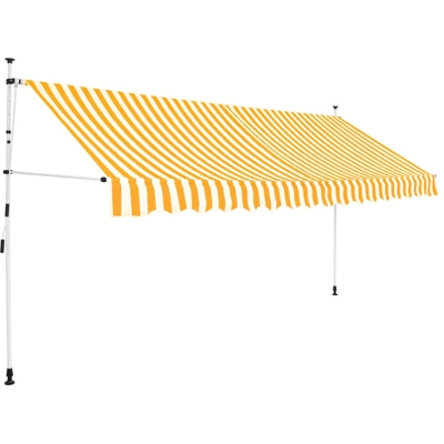 Tenda da Sole Retrattile Manuale 400cm Strisce Gialle e Bianche