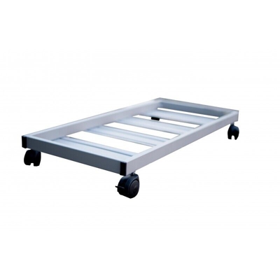 Carrello sottovaso rettangolare con ruote cm. 80 ALLUMINIO