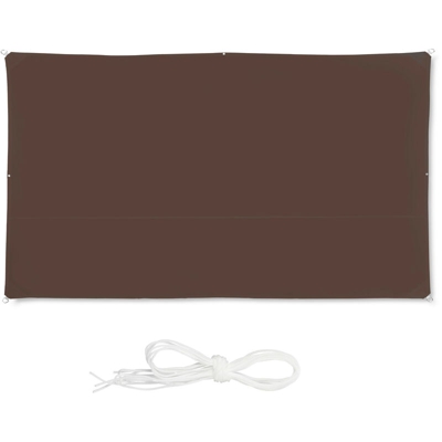 Relaxdays - Tenda a Vela Rettangolare, Idrorepellente, Anti UV, Corde di Supporto, Terrazza, Giardino, LxP: 2x4 m, Marrone