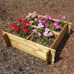Fioriera 100 x 100 x 20 h. cm - orto a 4 scomparti - legno con rivestimento precio