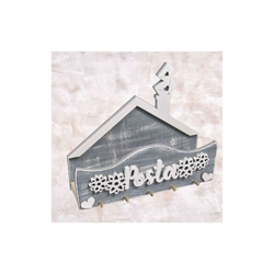 Porta posta CASETTA lavorazione artigianale colore grigio características