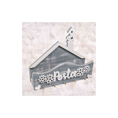 Porta posta CASETTA lavorazione artigianale colore grigio