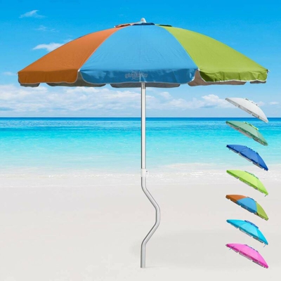 Ombrellone mare 200 Cm alluminio Protezione uv spiaggia pesca Afrodite | Multicolore 1 - Girafacile
