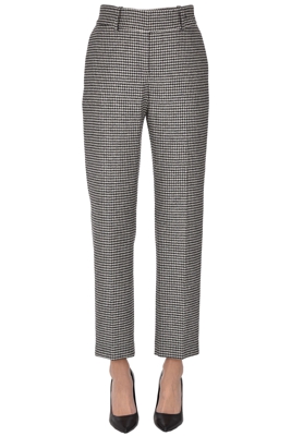 Houndstooth print trousers