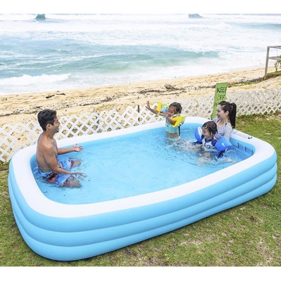 Piscina Gonfiabile Fuoriterra Family 3 Anelli Rettangolare 305x183x56cm Giardino