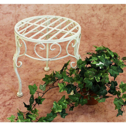 Sgabello Fiori Romance 25 cm Porta Fiori 20218 Porta-Piante Tavolinetto Bianco - Dandibo precio