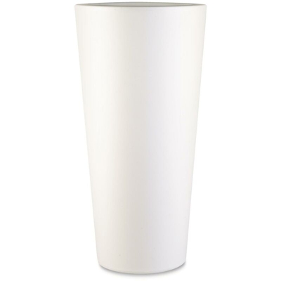 Vaso tondo alto in resina 'Hilo' cm. 130 BIANCO