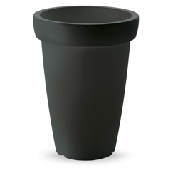 Vaso rotondo in resina 'Swing' h. 40 cm. Antracite en oferta