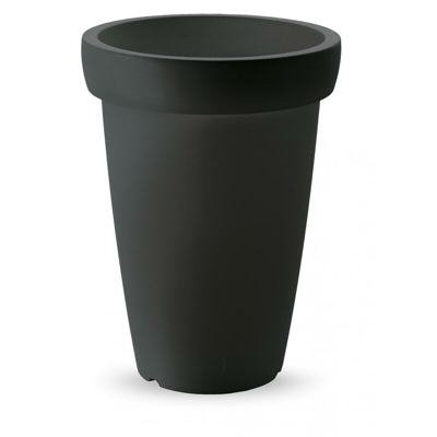 Vaso rotondo in resina 'Swing' h. 40 cm. Antracite