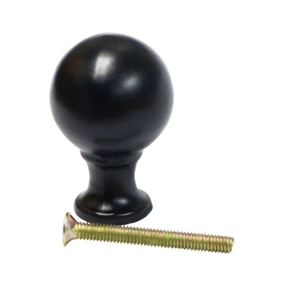 Pomolo sferico 25mm hº nero