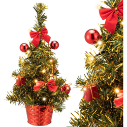 Casaria albero di Natale mini 26/36 cm abete artificiale luci LED alberello natalizio da tavolo USB mini albero en oferta