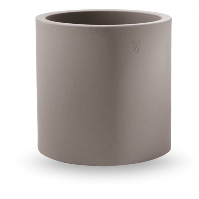 Vaso cilindro in resina 'Cosmos' 35 cm. Taupe