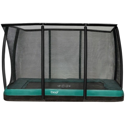 Etan - SOLO TRAMPOLINO Tappeto elastico interrato rettangolare Deluxe 310x232cm - verde. Rete forte e bordo con doppia imbottitura