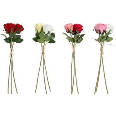 Fiori Decorativi DKD Home Decor Giallo Bianco Rosso Stoffa Polietilene (4 pcs)