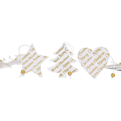 Decorazioni natalizie bianche e oro da appendere - Set da 9 en oferta