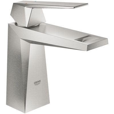 Miscelatore monocomando per lavabo Grohe Allure Brilliant, senza scarico a scomparsa, M- Size, colorazione: super acciaio - 23033DC0