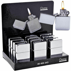 Tradeshop - SET 12 PEZZI ACCENDINO A BENZINA COLORE CROMATO características
