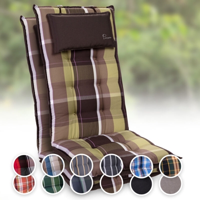 Sylt, Imbottitura, Schienale Alto, Sedia da Giardino, Poggiatesta, Poliestere, 50x120x9cm