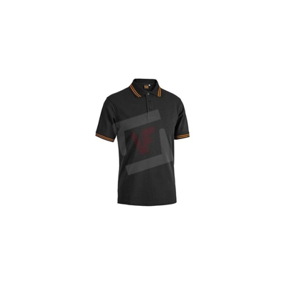 POLO SMITH BLACK LINE NERA RIGHE ARANCIO FLUO mis. XXL