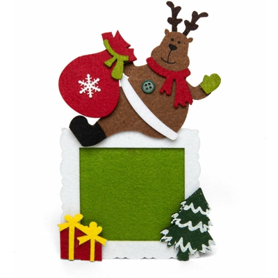 Portafoto in feltro per albero di Natale Renna