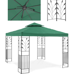 Gazebo Da Giardino E Terrazzo In Metallo Tendone Feste 3 x 3 m In Verde Scuro en oferta