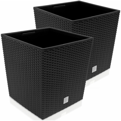 Vaso per fiori e piante 'Rato Low' portavaso fioriera 2x - 64 Ltr. - anthrazit (de)