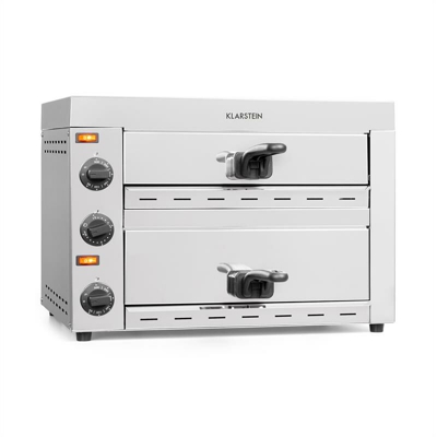Vesuvio II forno per pizza 2 camere di cottura 2260W 300°C acciaio inox argento