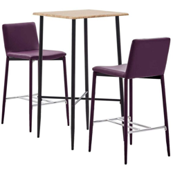 Set da Bar 3 pz in Similpelle Viola VD37548 - Hommoo precio