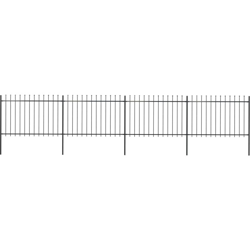 Recinzione da Giardino con Punta a Lancia Acciaio 6,8x1,2m Nera - Nero - Youthup características