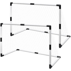 vidaXL Set Mini Porte da Calcio 2 pz per Bambini 91,5 x 48 x 61 cm - Bianco características
