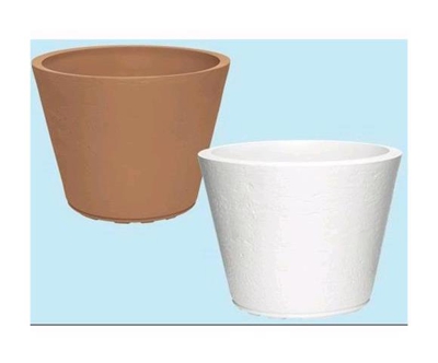 Vaso Tondo In Resina Leggera Tirso Terracotta 40 Cm X H 30 Cm