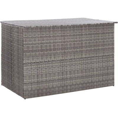Baule da Giardino Grigio 150x100x100 cm in Polyrattan - Grigio - Vidaxl