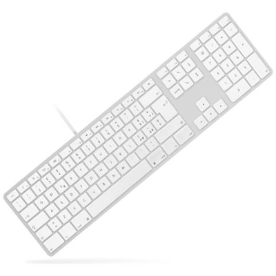 Partner Apple Tastiera Alluminio Con Cavo Layout Ita, Tastiera Italiana (qwerty) Con Filo Gaming Con Controllo Volume E Hub 2 Porte Usb, tastierino Numerico, Per Mac E Pc