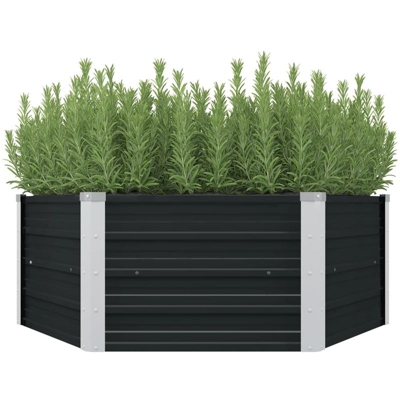 Fioriera Antracite 129x129x45 cm in Acciaio Zincato