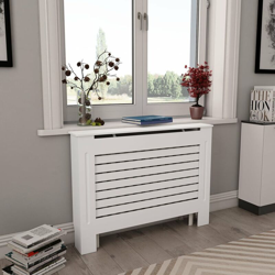 Copertura per Radiatore Bianca 112x19x81,5 cm in MDF - Bianco - Youthup en oferta