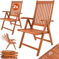 Casaria Set sedie da giardino Vanamo 4 pezzi in legno di eucalipto FSC® Set 2 pz en oferta