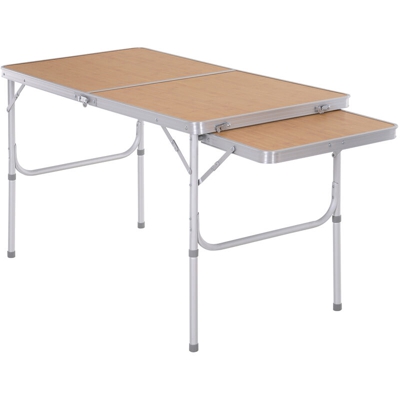 Outsunny Tavolino da Campeggio Pieghevole ed Espandibile in Alluminio 120 x 60 x 40/70cm