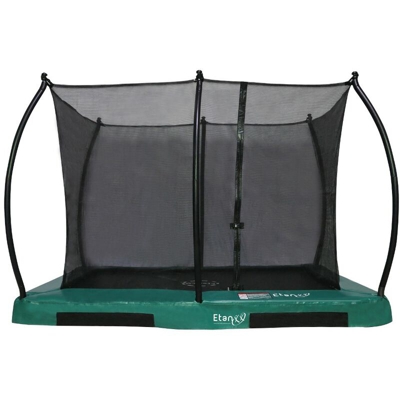 Etan - SOLO TRAMPOLINO Tappeto elastico interrato rettangolare 310x232cm con rete di sicurezza - verde. Trampolino con perfetto rapporto qualità