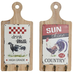 Attaccapanni da Terra DKD Home Decor Rosso Legno Metallo (2 pcs) (21 x 5 x 45 cm) precio