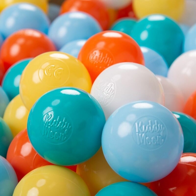 300 ? 6CM Palline Morbide Colorate Per Piscina Bambini Fatto In EU, Bianco/Giallo/Arancione/Azzurro/Turchese