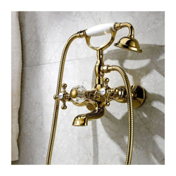 Rubinetto per vasca classico a parete in oro cromato lucido en oferta