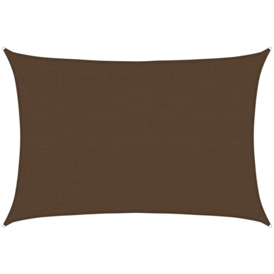 vidaXL Vela Parasole 160 g/m² Marrone 4x5 m in HDPE - Marrone