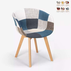 Sedia patchwork design nordico legno e tessuto cucina bar ristorante Pigeon | Patchwork 6 características
